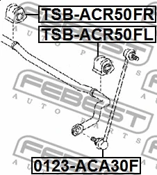 TSB-ACR50FR FEBEST Втулка, стабилизатор (фото 2)