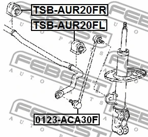 TSB-AUR20FR FEBEST Втулка, стабилизатор (фото 2)