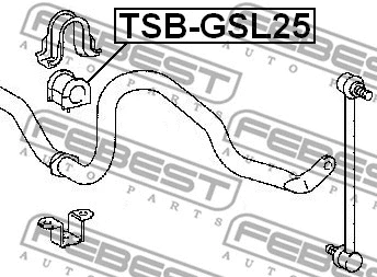 TSB-GSL25 FEBEST Втулка, стабилизатор (фото 2)