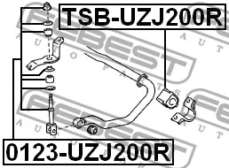 TSB-UZJ200R FEBEST Втулка, стабилизатор (фото 2)