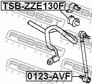 TSB-ZZE130F FEBEST Втулка, стабилизатор (фото 2)