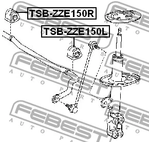TSB-ZZE150R FEBEST Втулка, стабилизатор (фото 2)