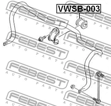 VWSB-003 FEBEST Втулка, стабилизатор (фото 2)