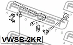 VWSB-2KR FEBEST Втулка, стабилизатор (фото 2)