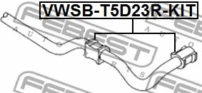 VWSB-T5D23R-KIT FEBEST Втулка, стабилизатор (фото 2)