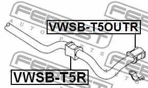 VWSB-T5OUTR FEBEST Втулка, стабилизатор (фото 2)