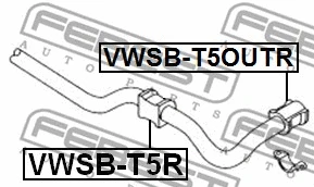 VWSB-T5R FEBEST Втулка, стабилизатор (фото 2)