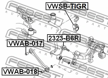 VWSB-TIGR FEBEST Втулка, стабилизатор (фото 2)