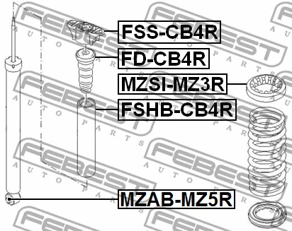 FSS-CB4R FEBEST Подвеска, амортизатор (фото 2)