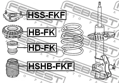 HSS-FKF FEBEST Подвеска, амортизатор (фото 2)