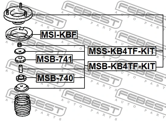 MSS-KB4TF-KIT FEBEST Подвеска, амортизатор (фото 2)