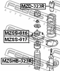 MZSS-017 FEBEST Подвеска, амортизатор (фото 2)