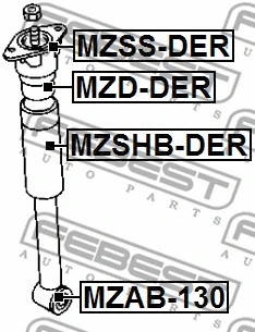MZSS-DER FEBEST Подвеска, амортизатор (фото 2)