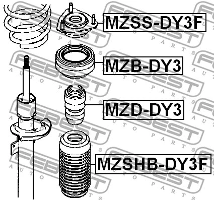 MZSS-DY3F FEBEST Подвеска, амортизатор (фото 2)