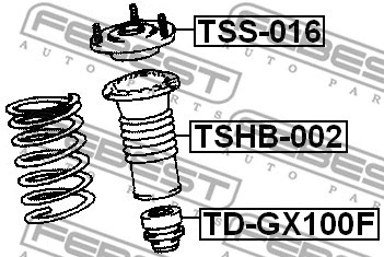 TSS-016 FEBEST Подвеска, амортизатор (фото 2)