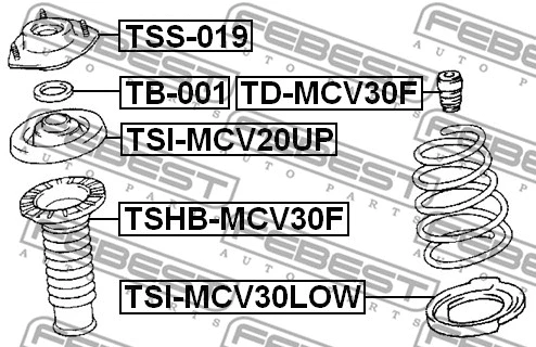 TSS-019 FEBEST Подвеска, амортизатор (фото 2)