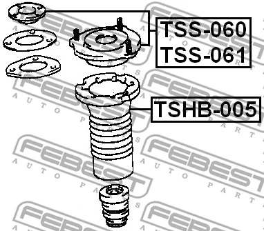 TSS-061 FEBEST Подвеска, амортизатор (фото 2)