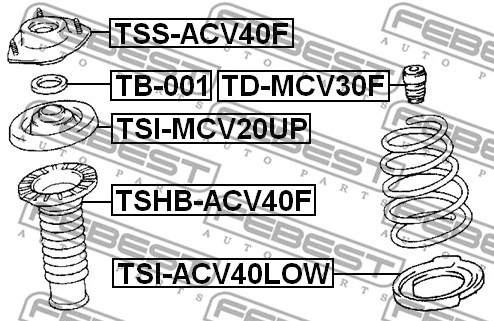 TSS-ACV40F FEBEST Подвеска, амортизатор (фото 2)