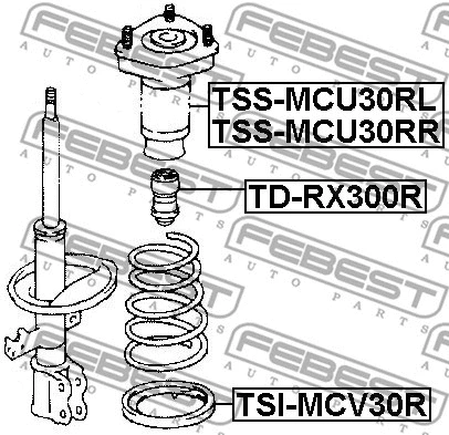 TSS-MCU30RL FEBEST Подвеска, амортизатор (фото 2)