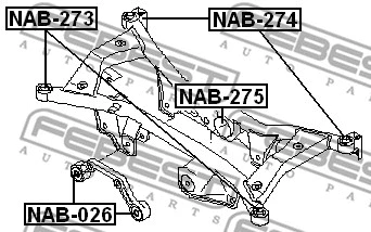 NAB-273 FEBEST Втулка, балка моста (фото 2)