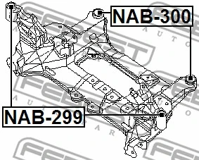 NAB-299 FEBEST Втулка, балка моста (фото 2)
