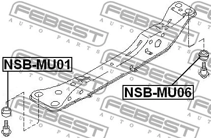 NSB-MU06 FEBEST Втулка, балка моста (фото 2)