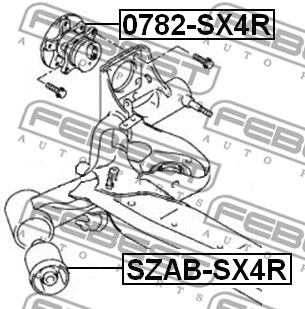 SZAB-SX4R FEBEST Втулка, балка моста (фото 2)