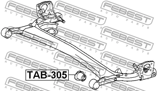 TAB-305 FEBEST Втулка, балка моста (фото 2)