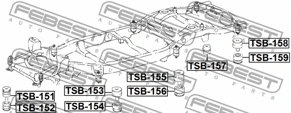 TSB-158 FEBEST Втулка, балка моста (фото 2)