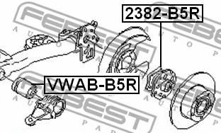 VWAB-B5R FEBEST Втулка, балка моста (фото 2)