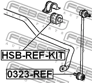 HSB-REF-KIT FEBEST Ремкомплект, подшипник стабилизатора (фото 2)