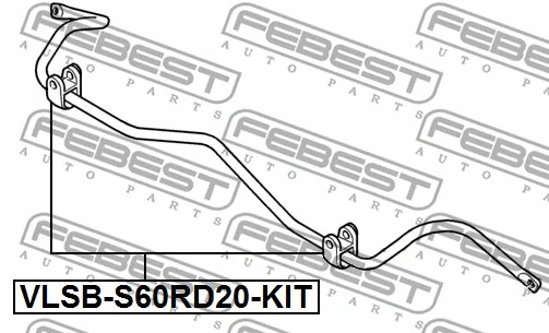 VLSB-S60RD20-KIT FEBEST Ремкомплект, подшипник стабилизатора (фото 2)