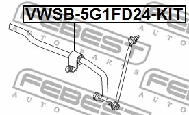 VWSB-5G1FD24-KIT FEBEST Ремкомплект, подшипник стабилизатора (фото 2)