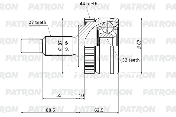 PCV1732 PATRON Шарнирный комплект, приводной вал (фото 1)