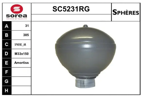 SC5231RG SERA Гидроаккумулятор, подвеска / амортизация (фото 1)