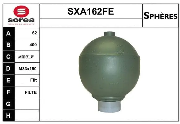 SXA162FE SERA Гидроаккумулятор, подвеска / амортизация (фото 1)