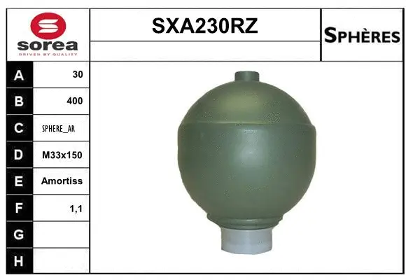 SXA230RZ SERA Гидроаккумулятор, подвеска / амортизация (фото 1)