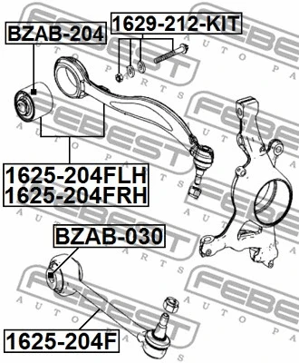 1629-212-KIT FEBEST Болт регулировки развала колёс (фото 2)