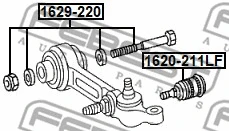 1629-220 FEBEST Болт регулировки развала колёс (фото 2)