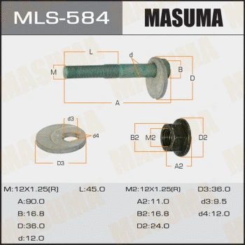 MLS-584 MASUMA Болт регулировки развала колёс (фото 1)