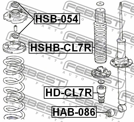 HSHB-CL7R FEBEST Защитный колпак / пыльник, амортизатор (фото 2)