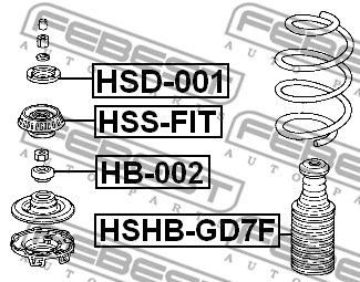 HSHB-GD7F FEBEST Защитный колпак / пыльник, амортизатор (фото 2)