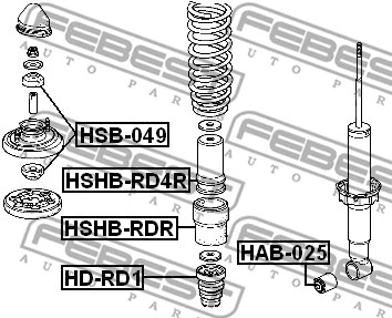 HSHB-RDR FEBEST Защитный колпак / пыльник, амортизатор (фото 2)