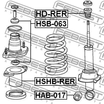 HSHB-RER FEBEST Защитный колпак / пыльник, амортизатор (фото 2)