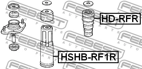 HSHB-RF1R FEBEST Защитный колпак / пыльник, амортизатор (фото 2)