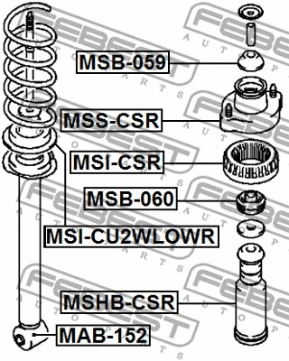 MSHB-CSR FEBEST Защитный колпак / пыльник, амортизатор (фото 2)