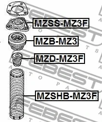 MZSHB-MZ3F FEBEST Защитный колпак / пыльник, амортизатор (фото 2)