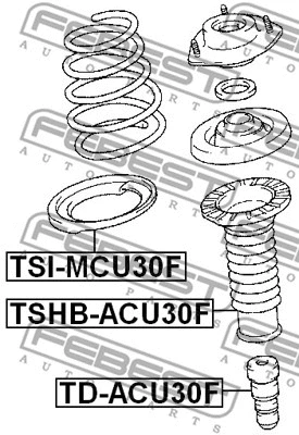 TSHB-ACU30F FEBEST Защитный колпак / пыльник, амортизатор (фото 2)