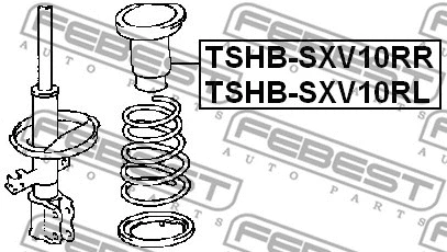 TSHB-SXV10RL FEBEST Защитный колпак / пыльник, амортизатор (фото 2)