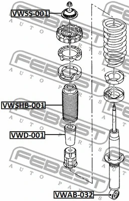 VWSHB-001 FEBEST Защитный колпак / пыльник, амортизатор (фото 2)